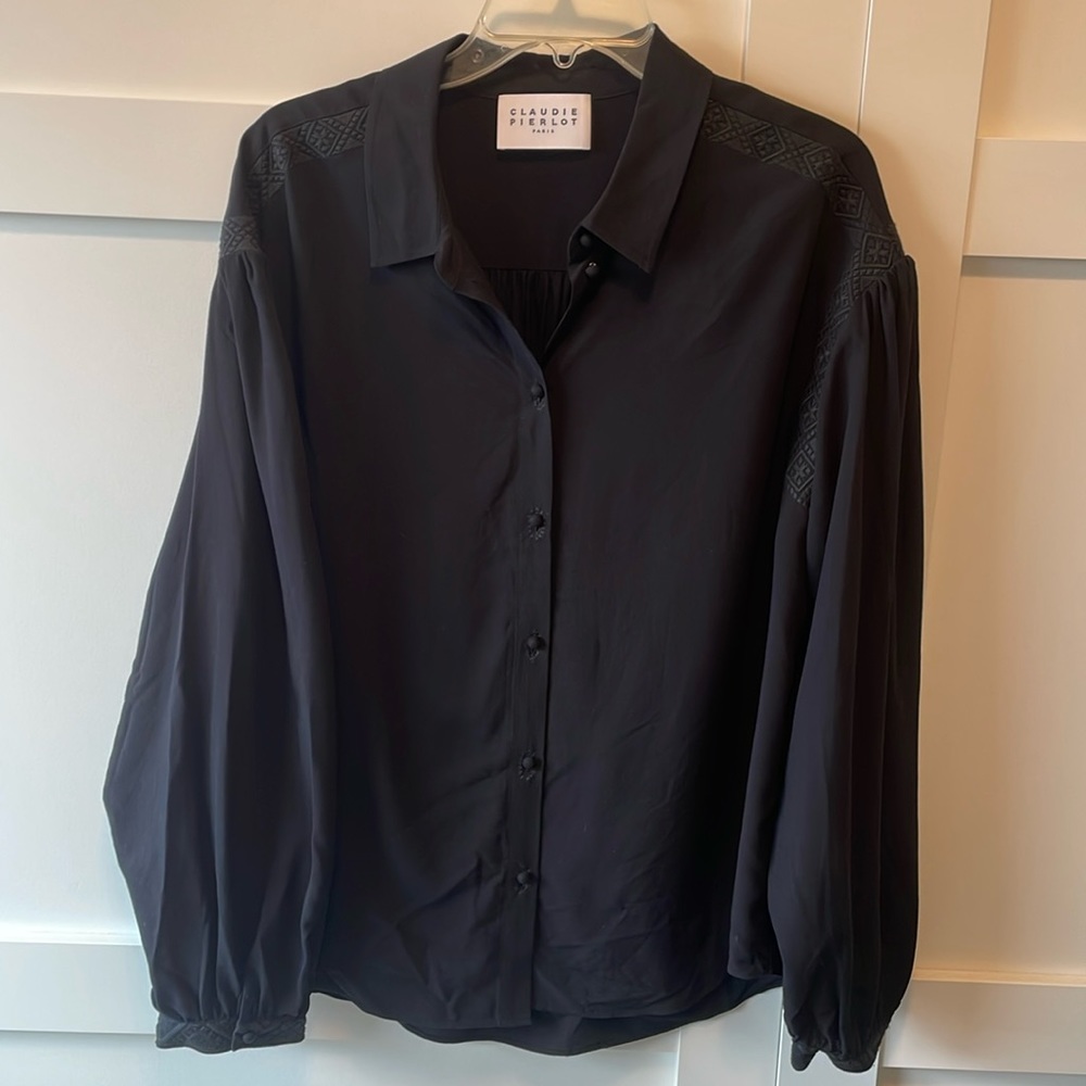 Claudie Pierlot Chandelle embroidered women’s blouse from Paris size Large